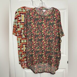 LULAROE Irma Drop Sleeve Aztec Floral Top Bundle | size XS